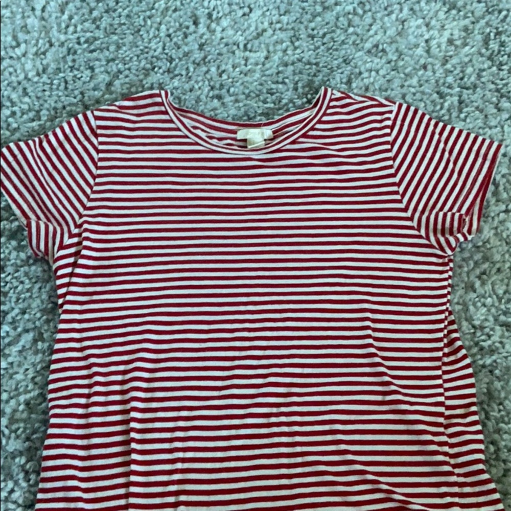 Red and White Forever 21 Striped Tee